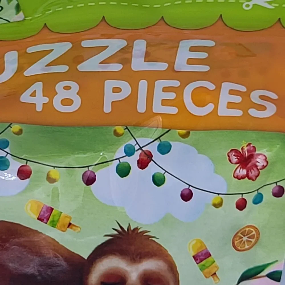 Sloth Puzzle 48 Pieces Resealable Bag Unopened Bag
